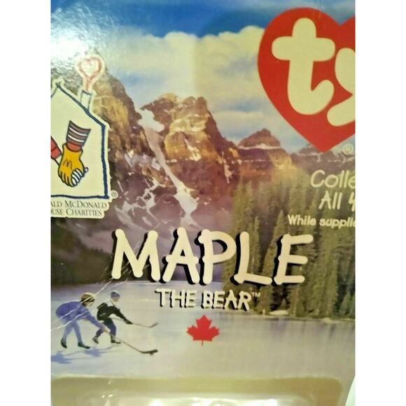 Ty Beanie Babies Maple The Bear w Errors NIB McDonalds Charities Rare & Retired - Picture 4 of 8